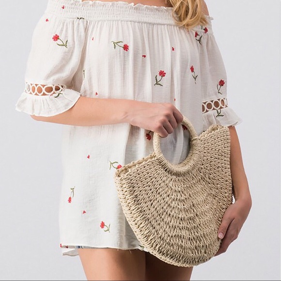 HALF MOON STRAW TOTE BAG - Picture 4 of 6